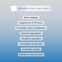 Front view of Calm Patch pack with four patches for easy use.
