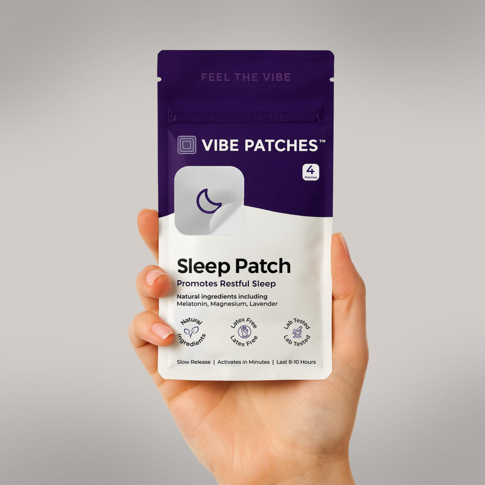 VIBE PATCHES melatonin magnesium and L-theanine provide gentle overnight release