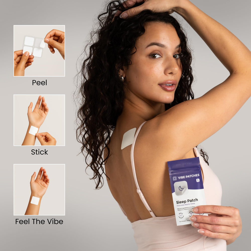 VIBE PATCHES 3-pack packaging keeps your wellness routine ready