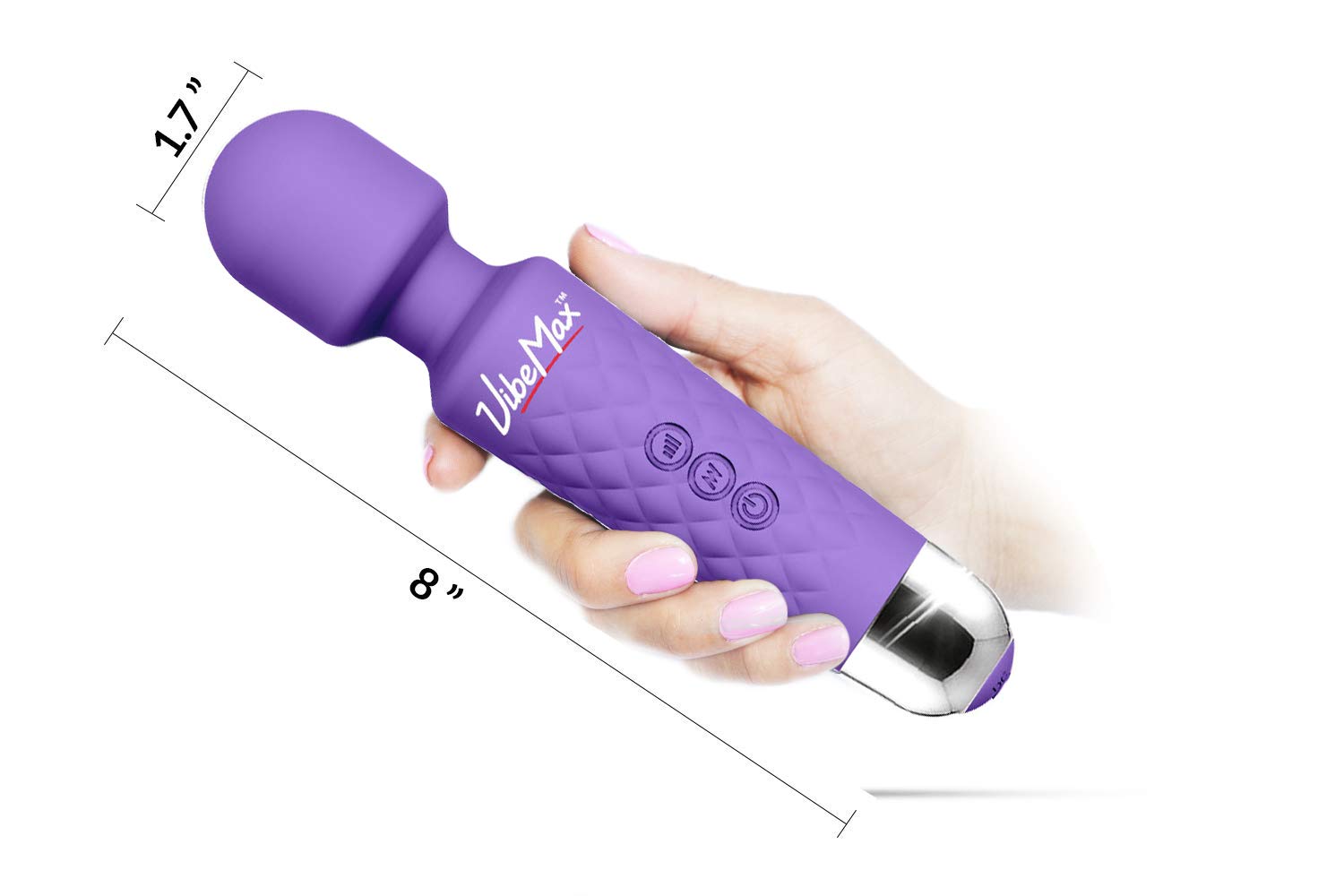 VibeMax massager in use on neck and shoulders for relaxing relief