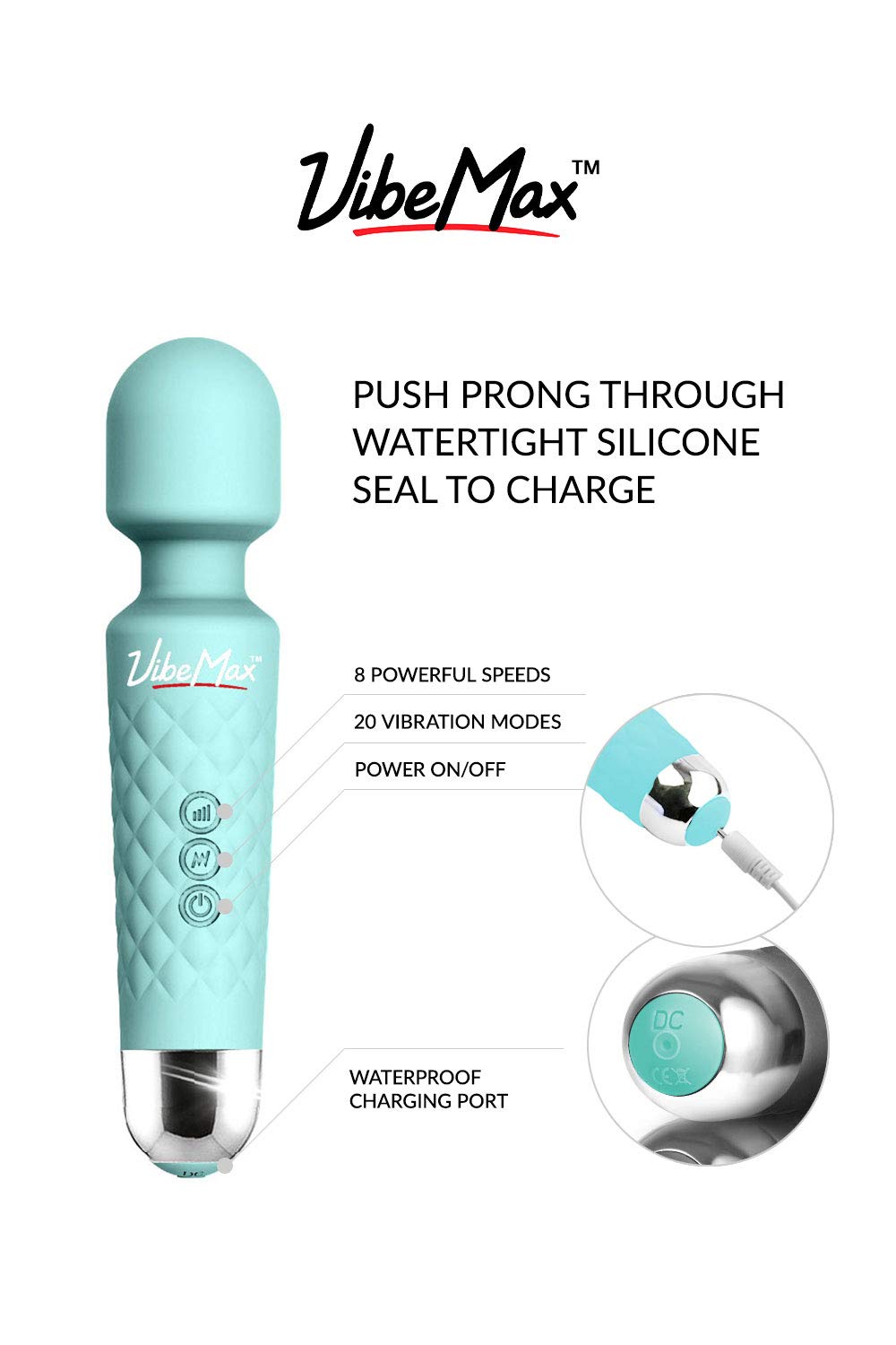 VibeMax massager in use on neck demonstrates quiet operation and targeted relief
