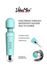 VibeMax massager in use on neck demonstrates quiet operation and targeted relief