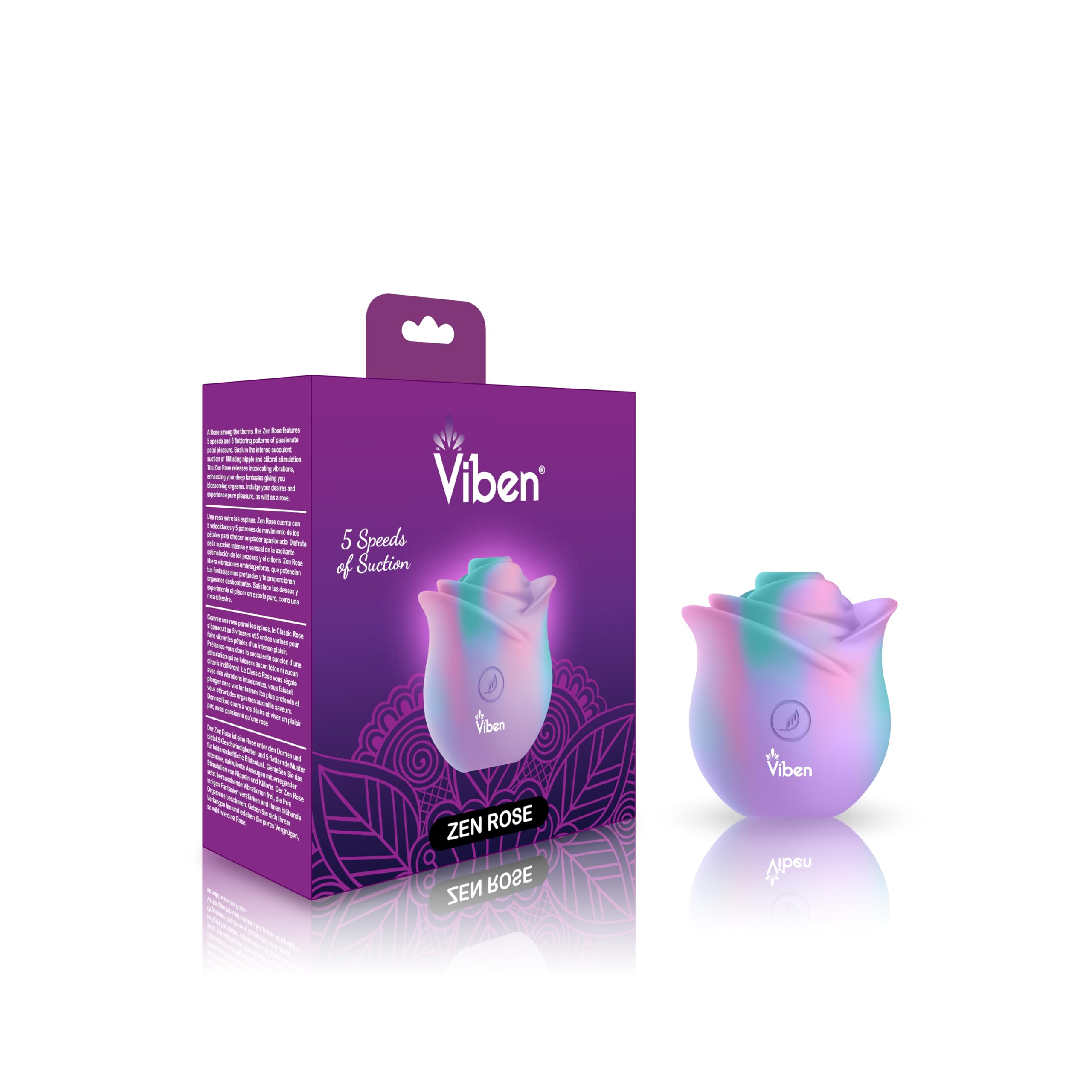 Viben Zen Rose Stimulator uses premium silicone for soft, smooth texture.