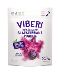 ViBERi Organic Blackcurrant Powder sachets for easy daily vitamin C boost.