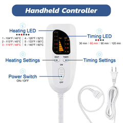 VIBOOS heating pad with six settings enables customizable comfort.