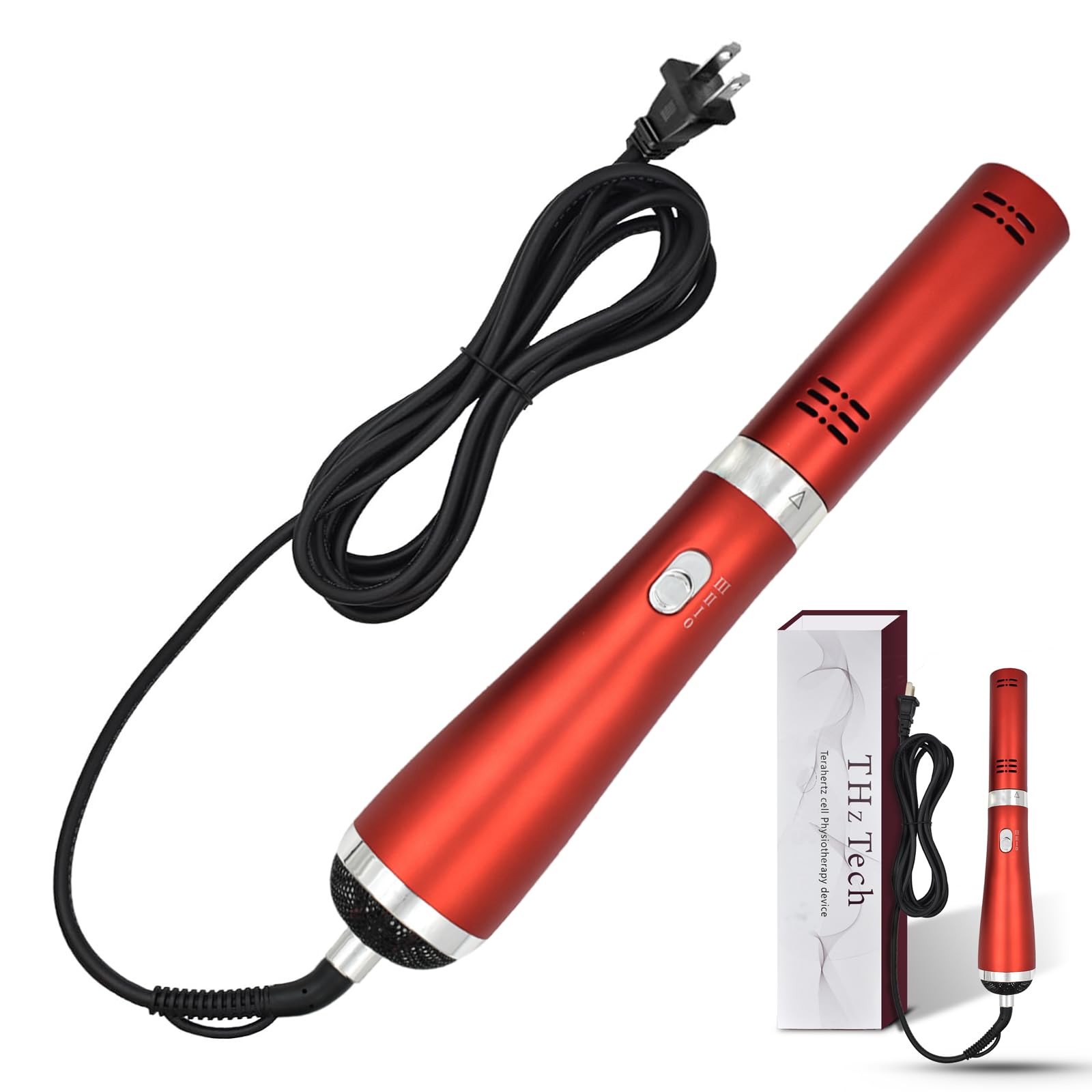Vibrance Terahertz Wand Blower held for soothing heat therapy