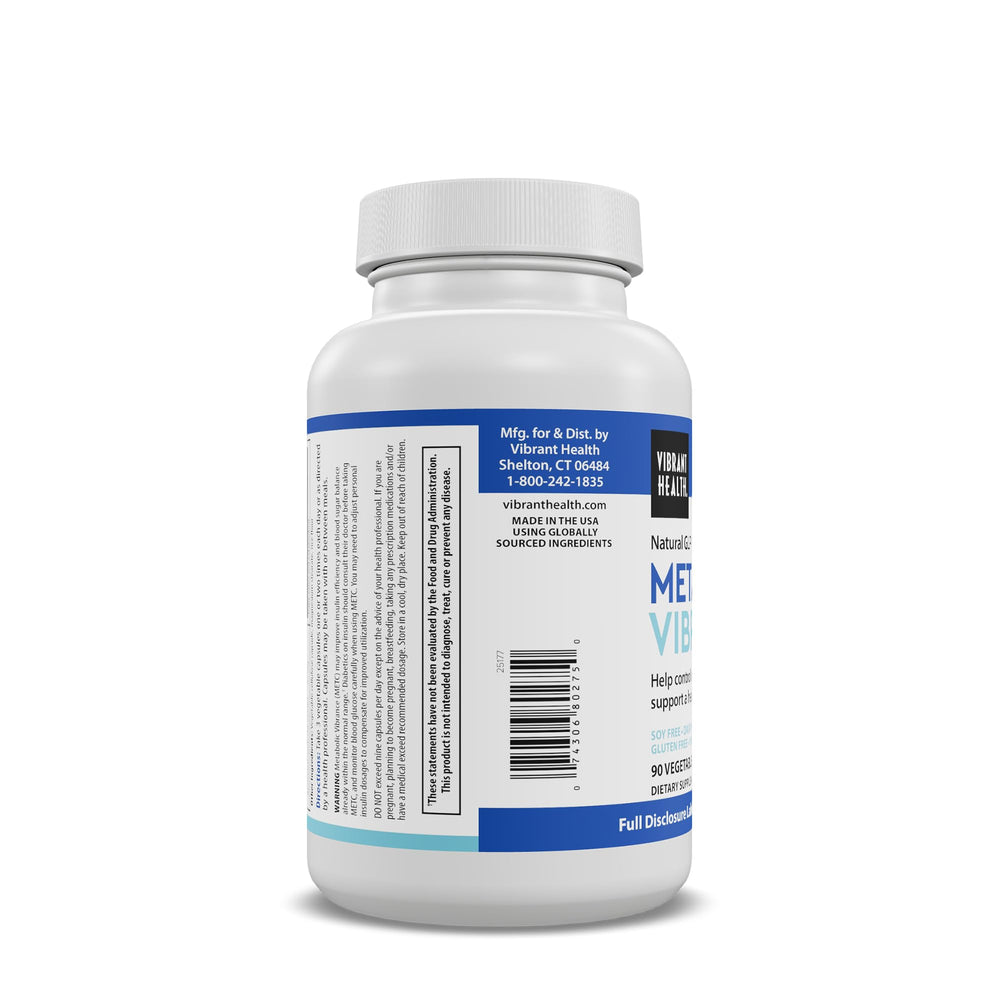 Vibrant Health Metabolic Vibrance antioxidant complex components alongside green tea extract