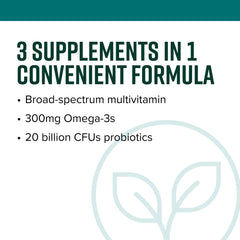 Vibrant Health Trilogy capsules close-up highlighting the 3-in-1 formula