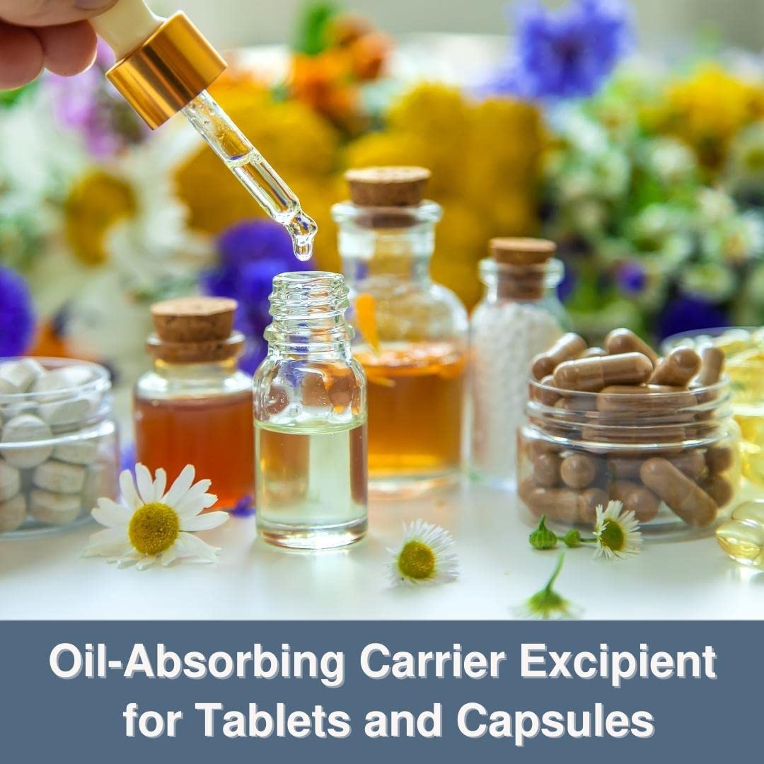Vice Firmaoil oil-absorbing excipient in tablet and capsule mixes.