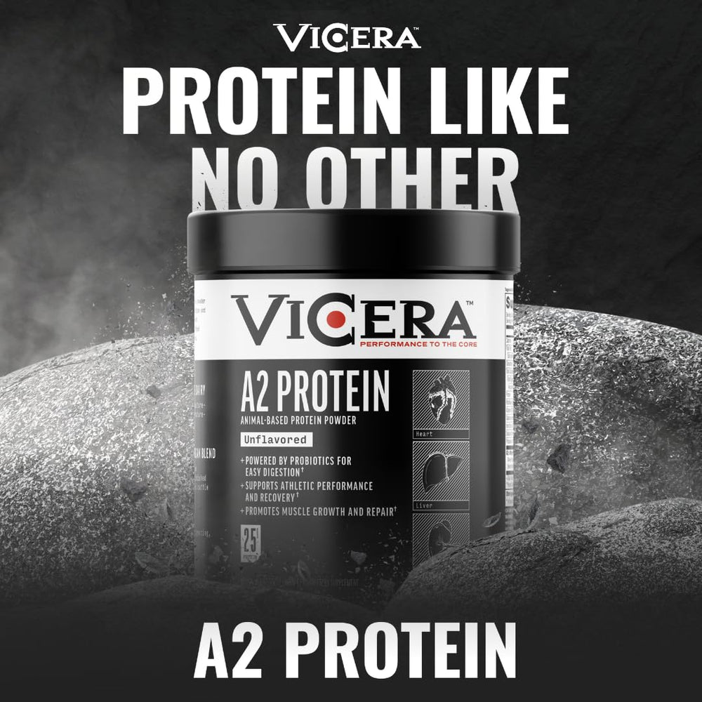 Overnight oats prepared with VICERA A2 unflavored powder for a protein boost.