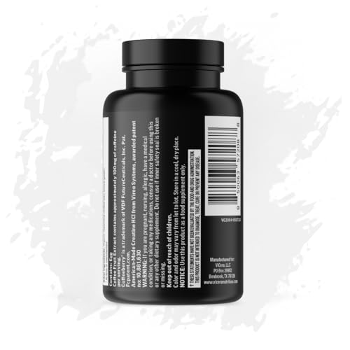 Close-up of VICERA capsule label highlighting gluten-free, non-GMO formulation.