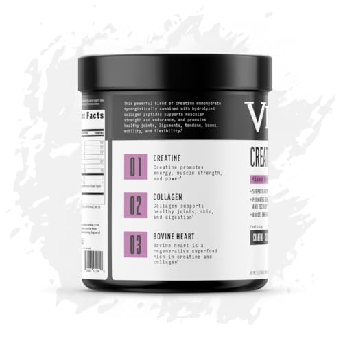 Vicera Creatine + Collagen berry powder scoop with measurement for consistent dosing.
