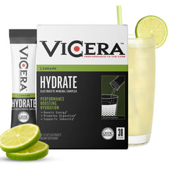 Vicera electrolyte powder lime packets for on-the-go hydration and refreshing citrus flavor.