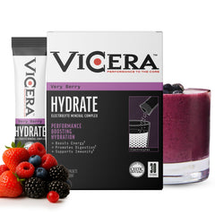VICERA Very Berry electrolyte stick for on-the-go hydration.