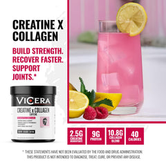 VICERA powder dissolving in water to create a refreshing Raspberry Lemonade drink.