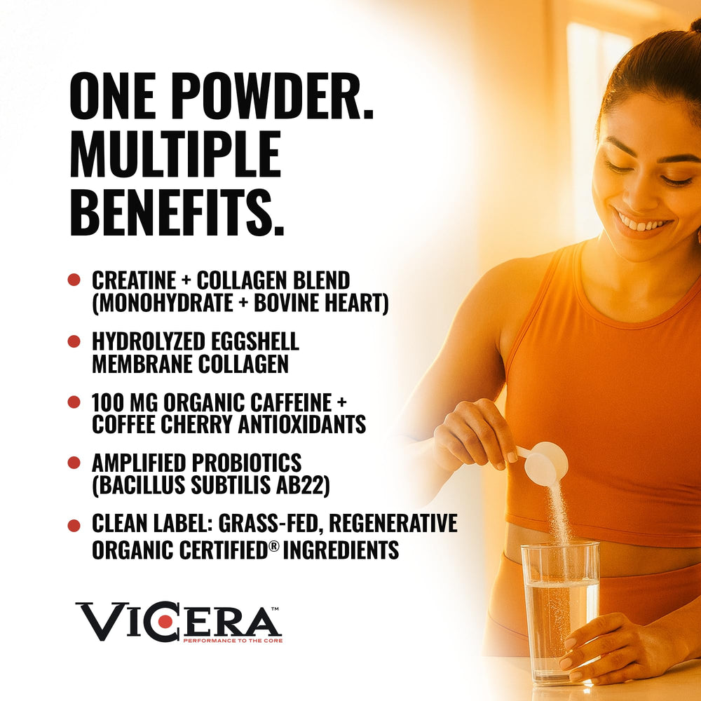 VICERA gluten-free, non-GMO formula highlighted on ingredient label.