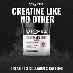 VICERA Raspberry Lemonade tub close-up emphasizes flavor and label.