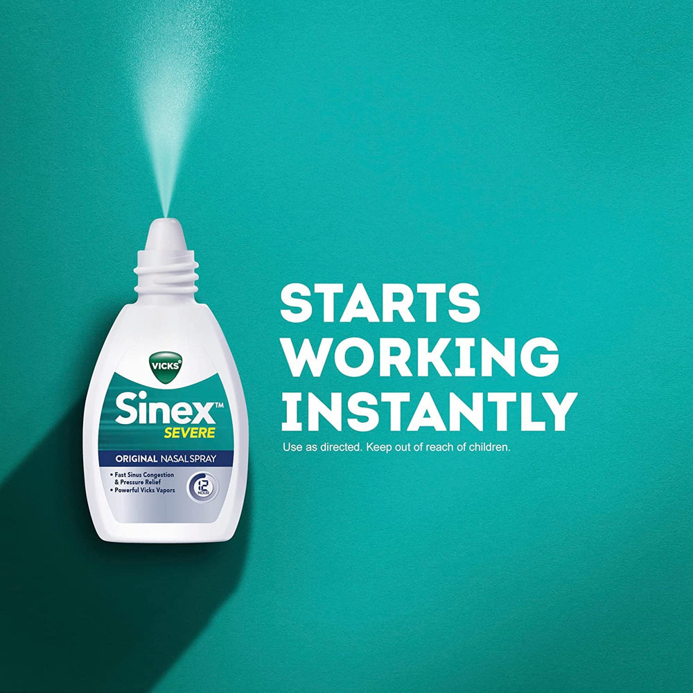 Vicks Sinex Severe menthol nozzle releasing mist