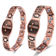 Vicmag copper magnetic bracelet double-row pair, stylish and durable for daily wear.