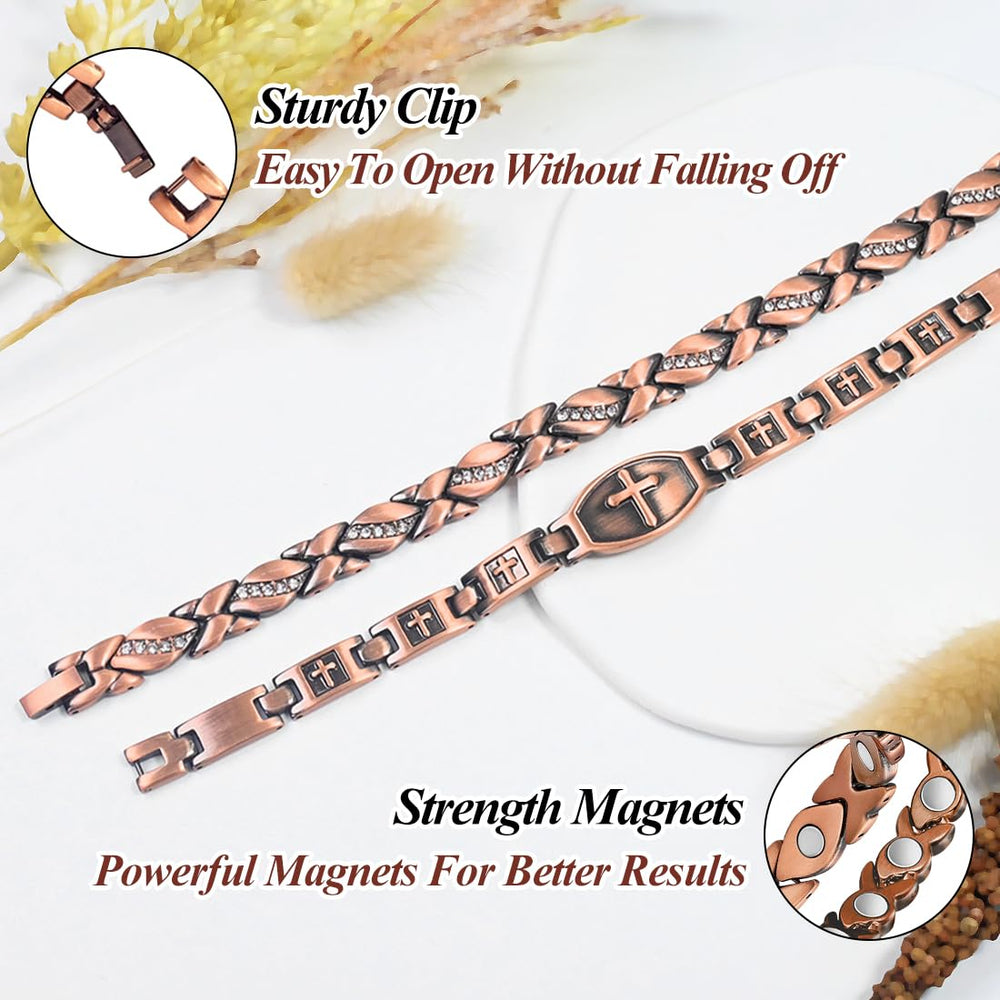 Vicmag copper magnetic bracelet for women, classic copper tone.