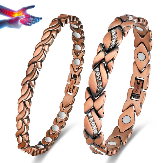 Vicmag copper magnetic bracelet closeup highlights durable copper and integrated magnets.