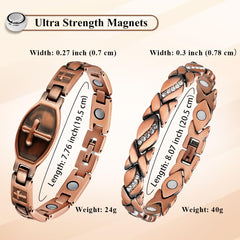 Vicmag copper magnetic bracelet for women in gift box presentation.