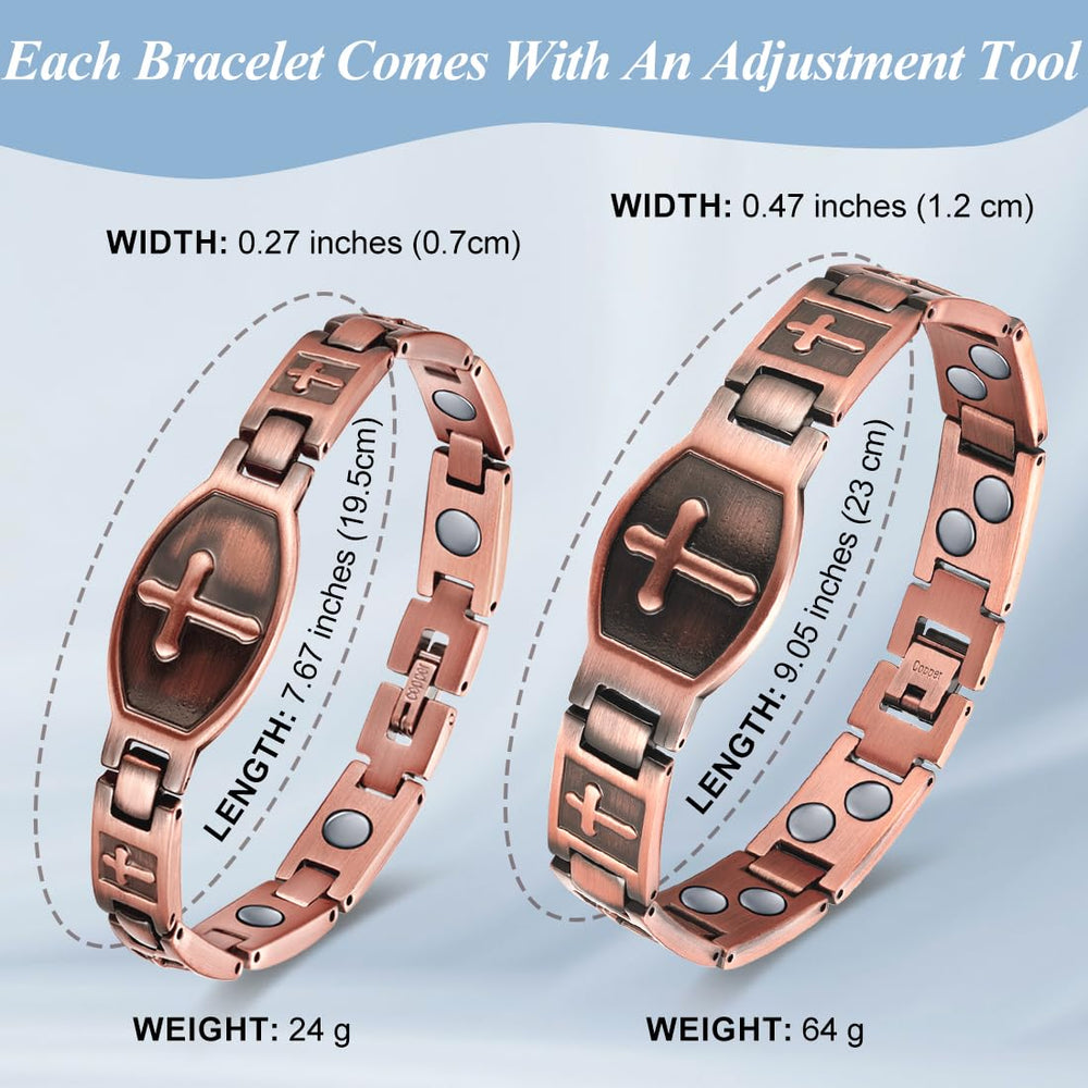 Vicmag cross-design close-up, rugged masculine detail with solid copper finish.