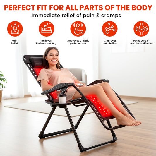 Viconor folding reclining chair demonstrates zero-gravity comfort for sessions
