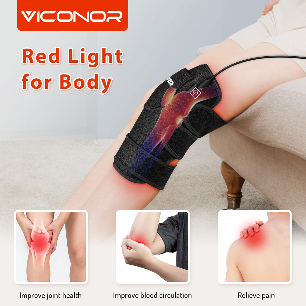 Viconor knee pad setup button controls simplify mode changes for personalized care.