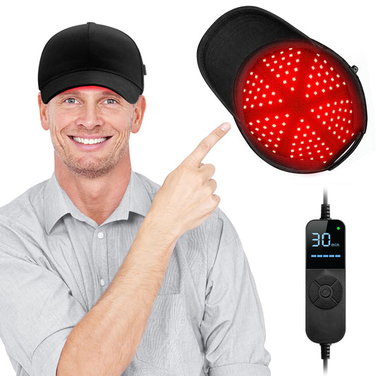 Viconor Laser Cap Black front view for discreet daily wear and scalp coverage.