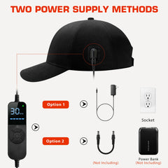 Viconor Laser Cap Black worn closeup reveals even laser light reach.