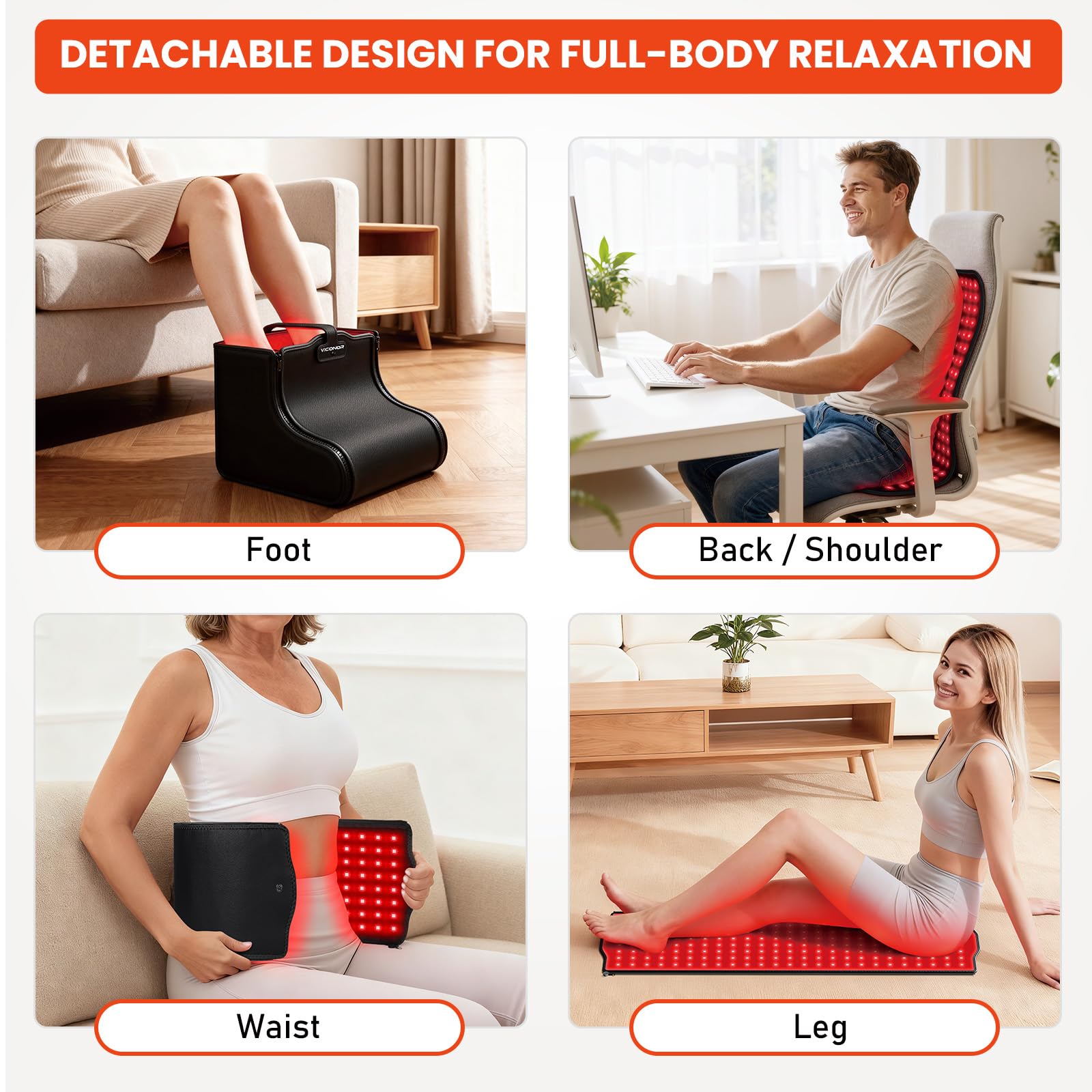 Viconor portable foot therapy on sofa for convenient use.