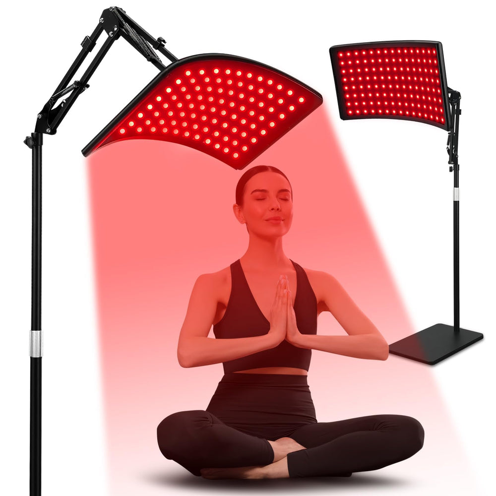 Viconor red light lamp panel closeup with dual wavelengths for at-home skincare.