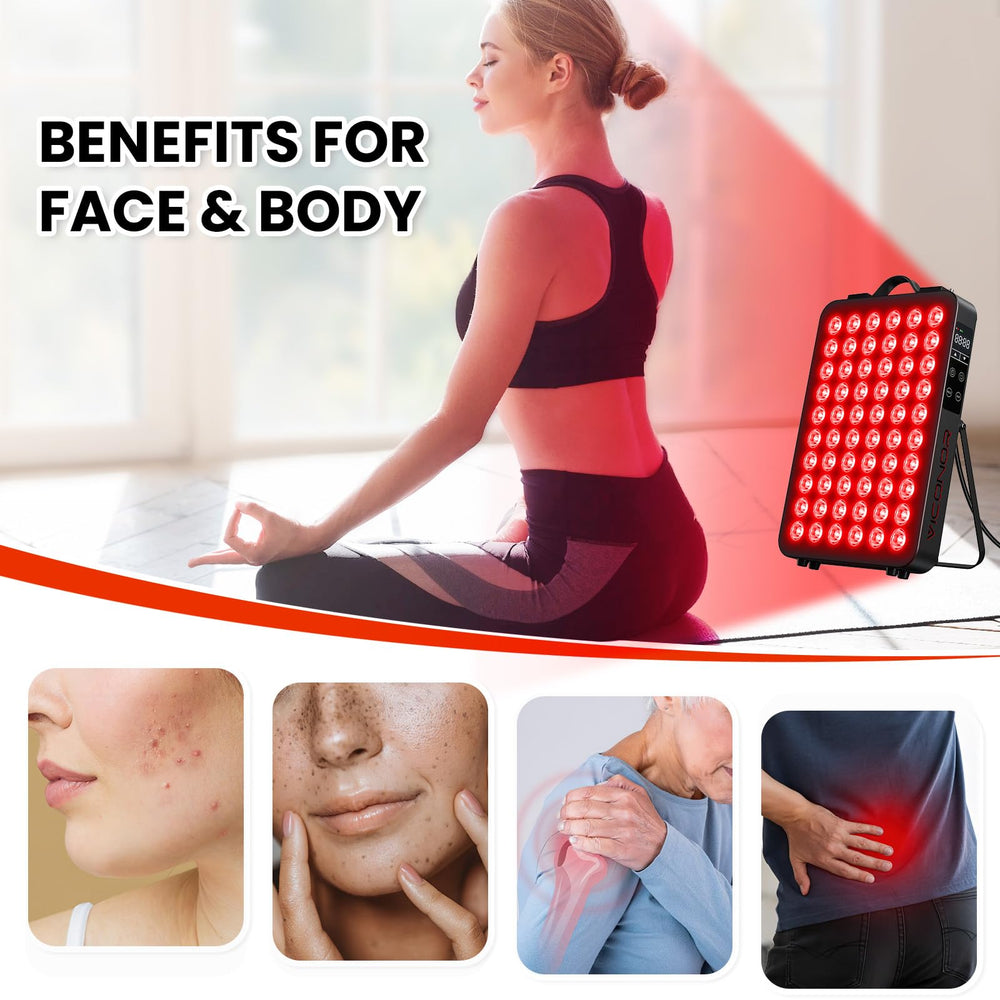 Viconor red light panel side view showing slim profile for placement