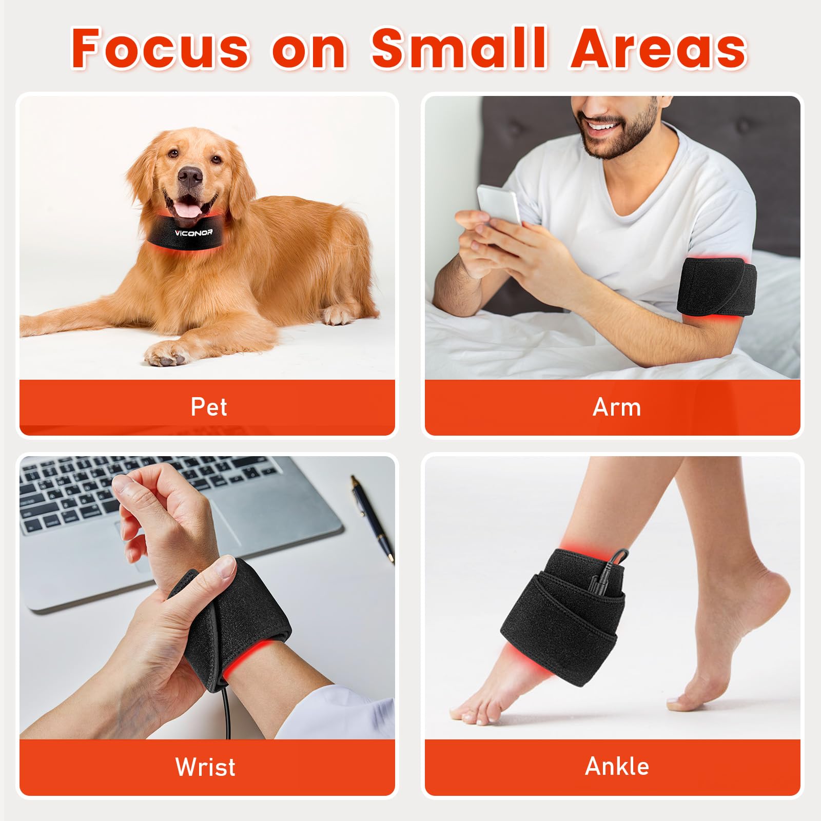 Viconor belt on knee demonstrates portable comfort during daily activities