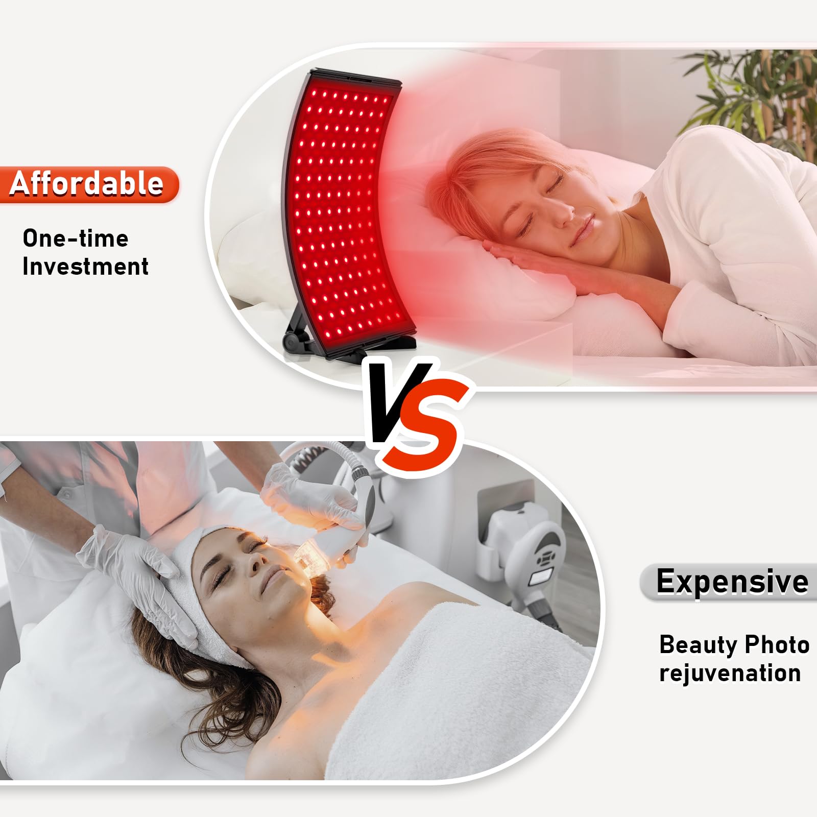 Viconor red light therapy device on a desk stand enables flexible placement.