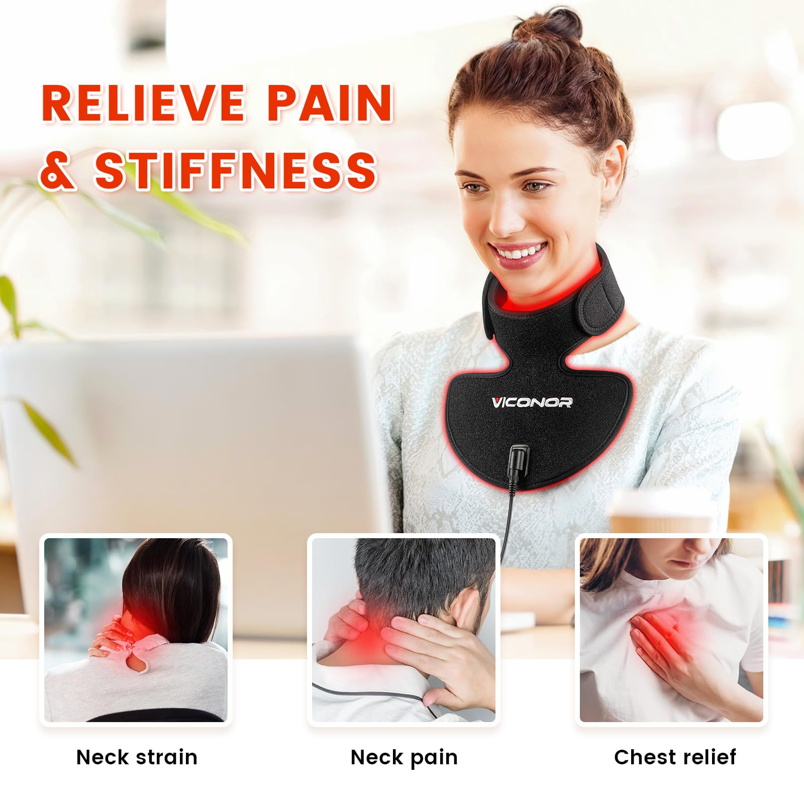 Viconor face and neck therapy device for facial renewal and neck care