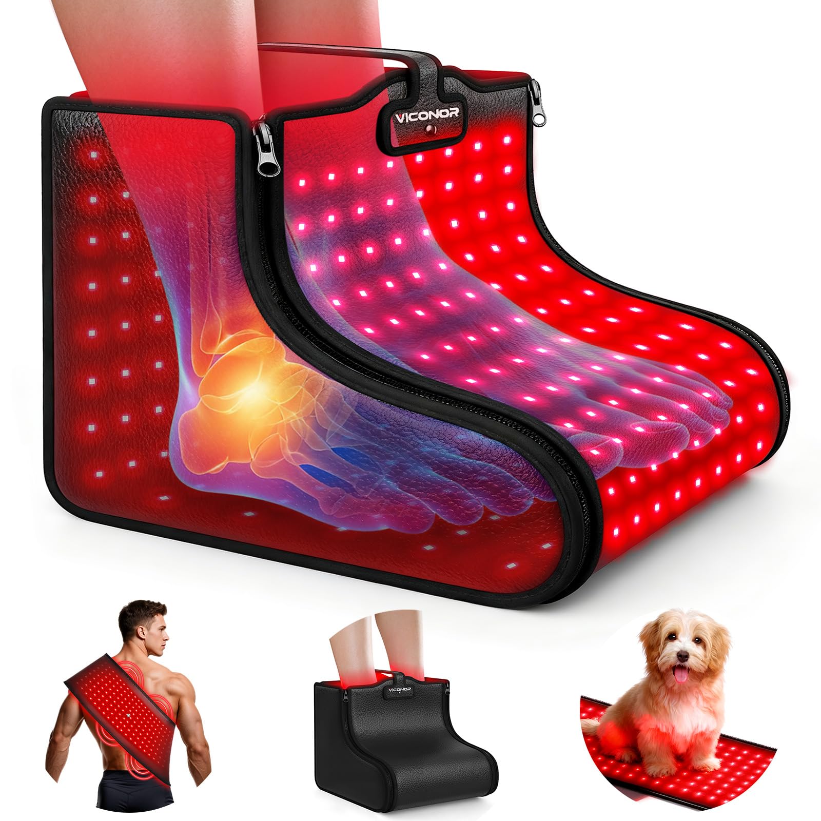 Viconor red light therapy feet device delivering targeted relaxation and warmth