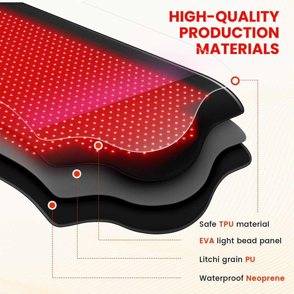 Viconor mat showing 660nm and 850nm wavelengths for therapy sessions.