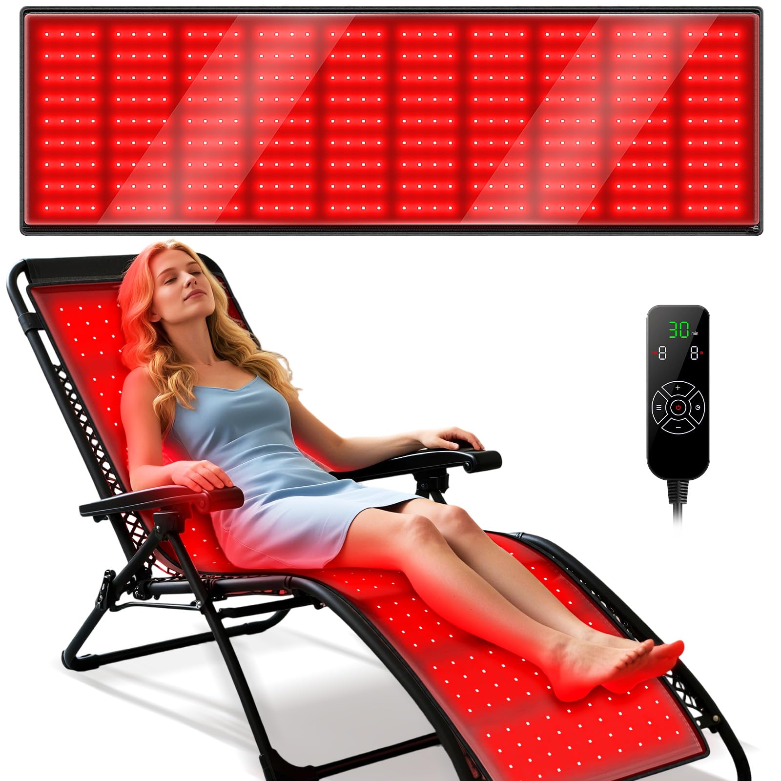 Viconor red-light therapy mat in use for full-body relaxation and gentle pain relief