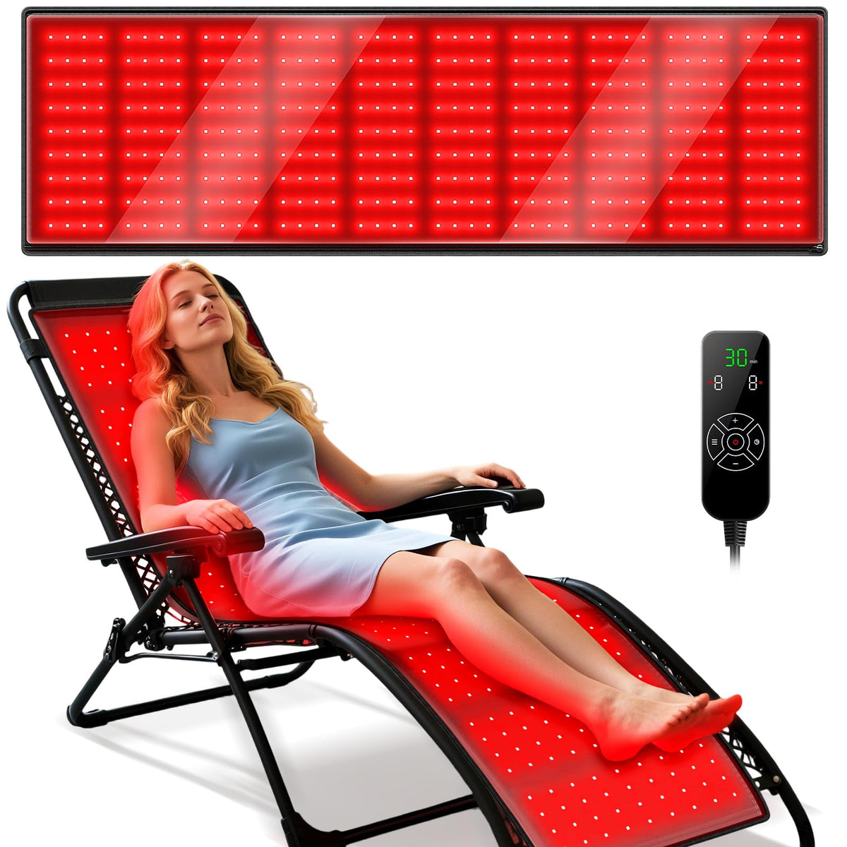Viconor red-light therapy mat in use for full-body relaxation and gentle pain relief