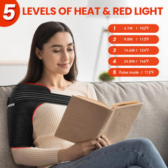 Viconor shoulder wrap LED panel closeup highlights dual-wavelength LEDs for targeted therapy