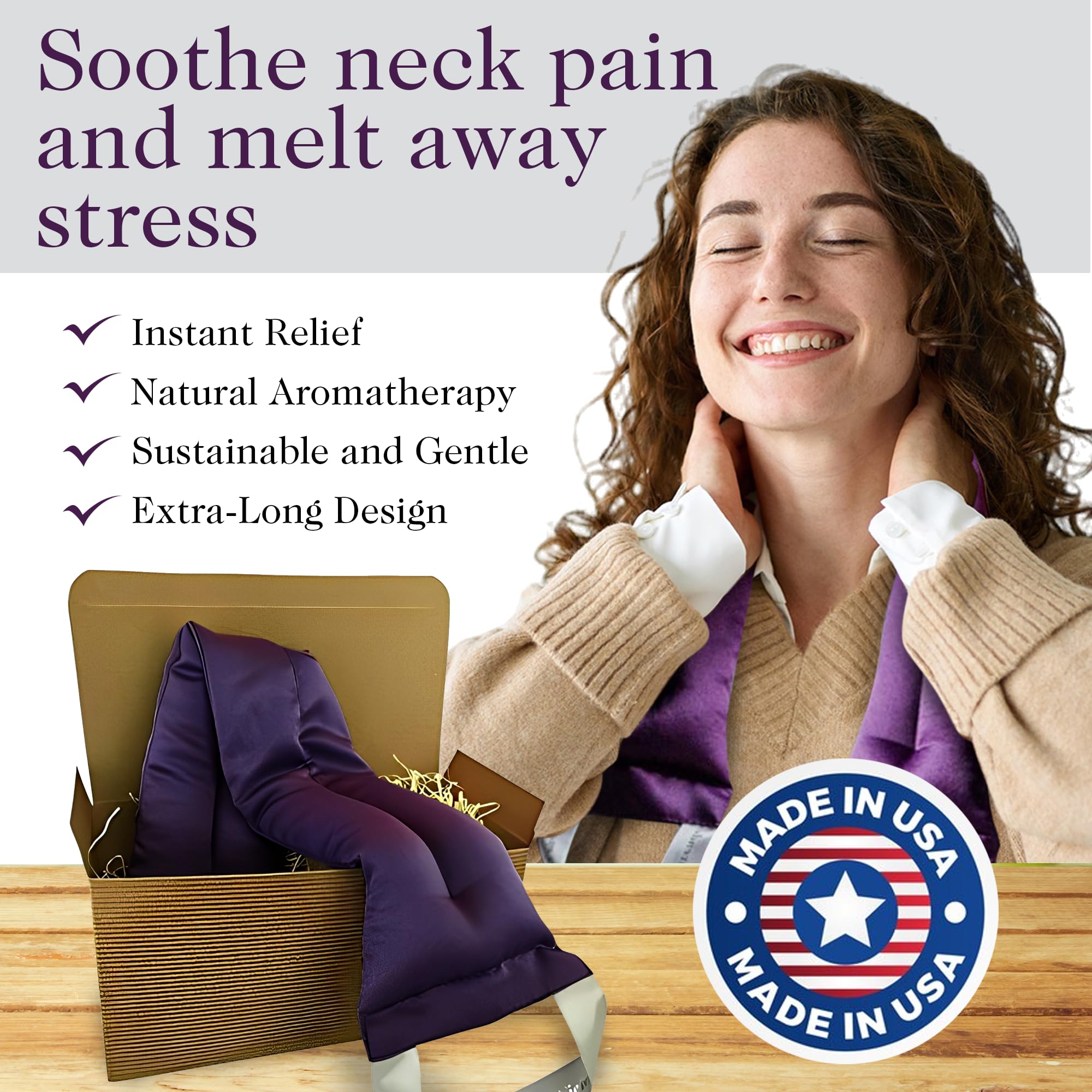 Victoria's Lavender made-in-USA badge signals quality craftsmanship and domestic production.