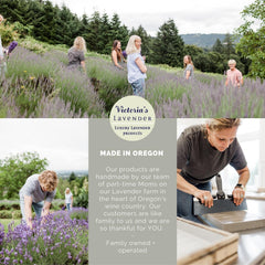Victoria's Lavender room setup with diffuser creates calming lavender atmosphere