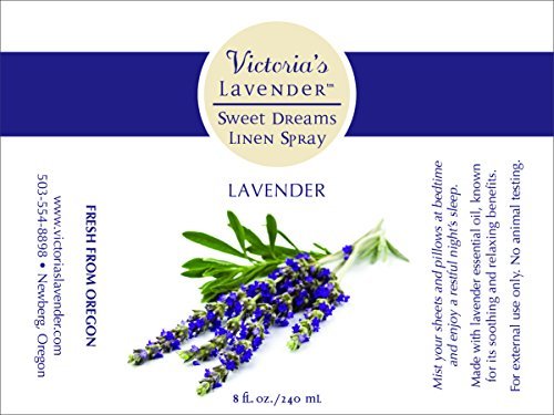 Victoria's Lavender linen spray on sheets creates a calm, spa-like bedtime routine.