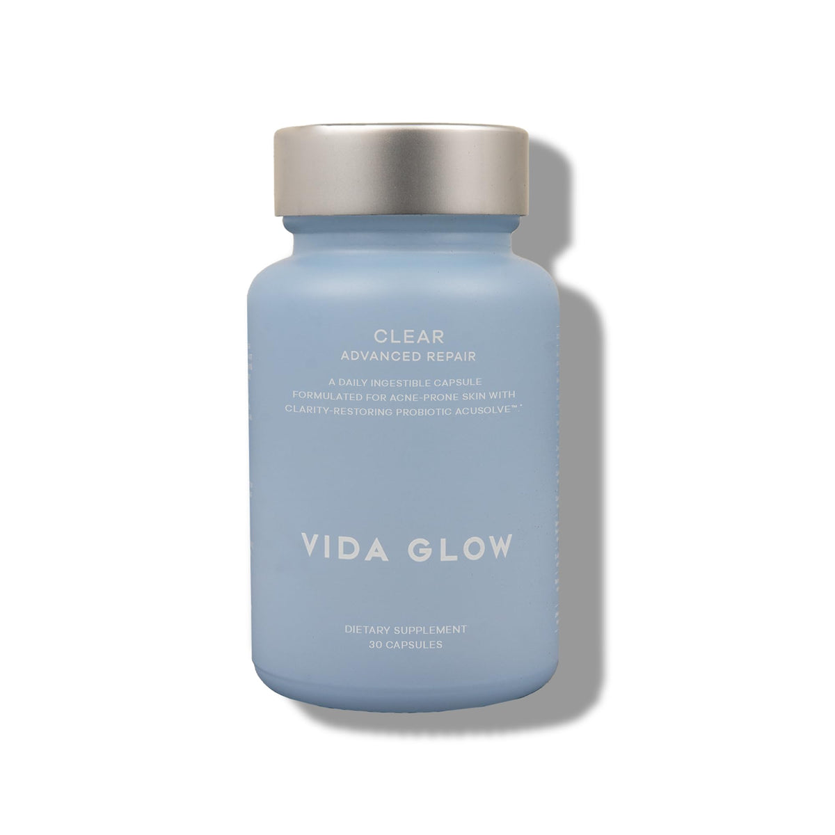 Vida Glow Clear Flawless Complexion bottle front supports daily pore care.