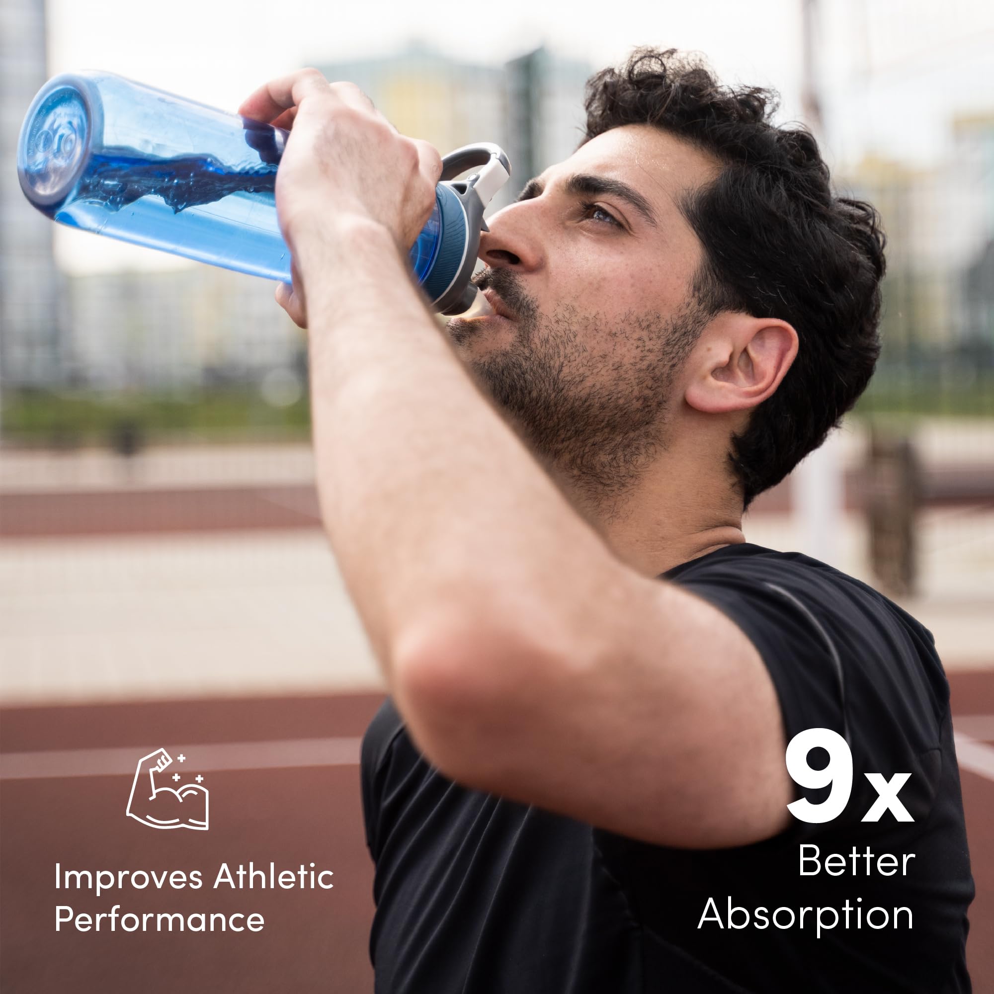 Athlete using Aurora drink demonstrates potential performance support.