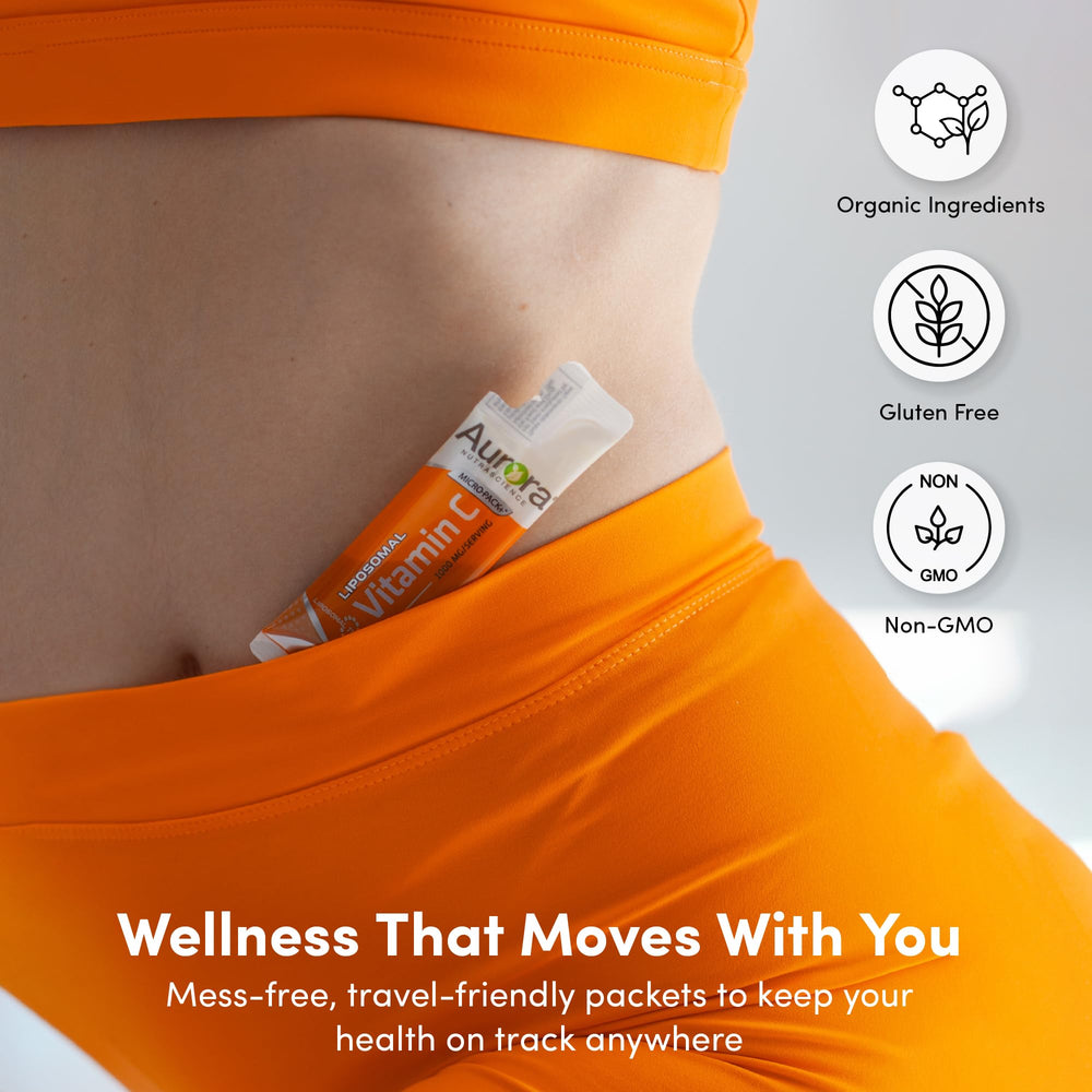 Using Aurora liposomal C with water for a quick nutrient boost.
