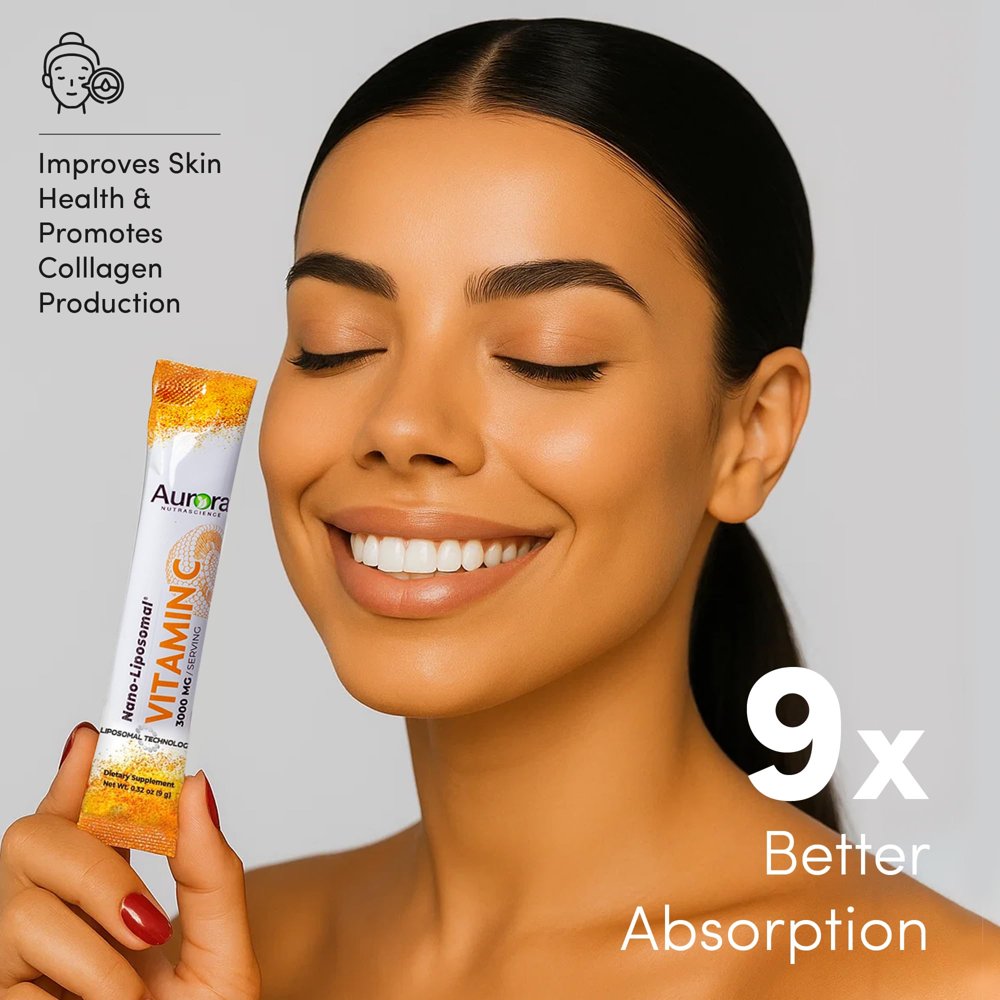 Aurora orange-flavored drink dissolves easily for a convenient daily ritual