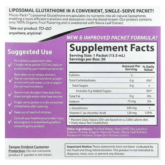 Aurora single-serve packet image highlights portability for on-the-go antioxidant support.